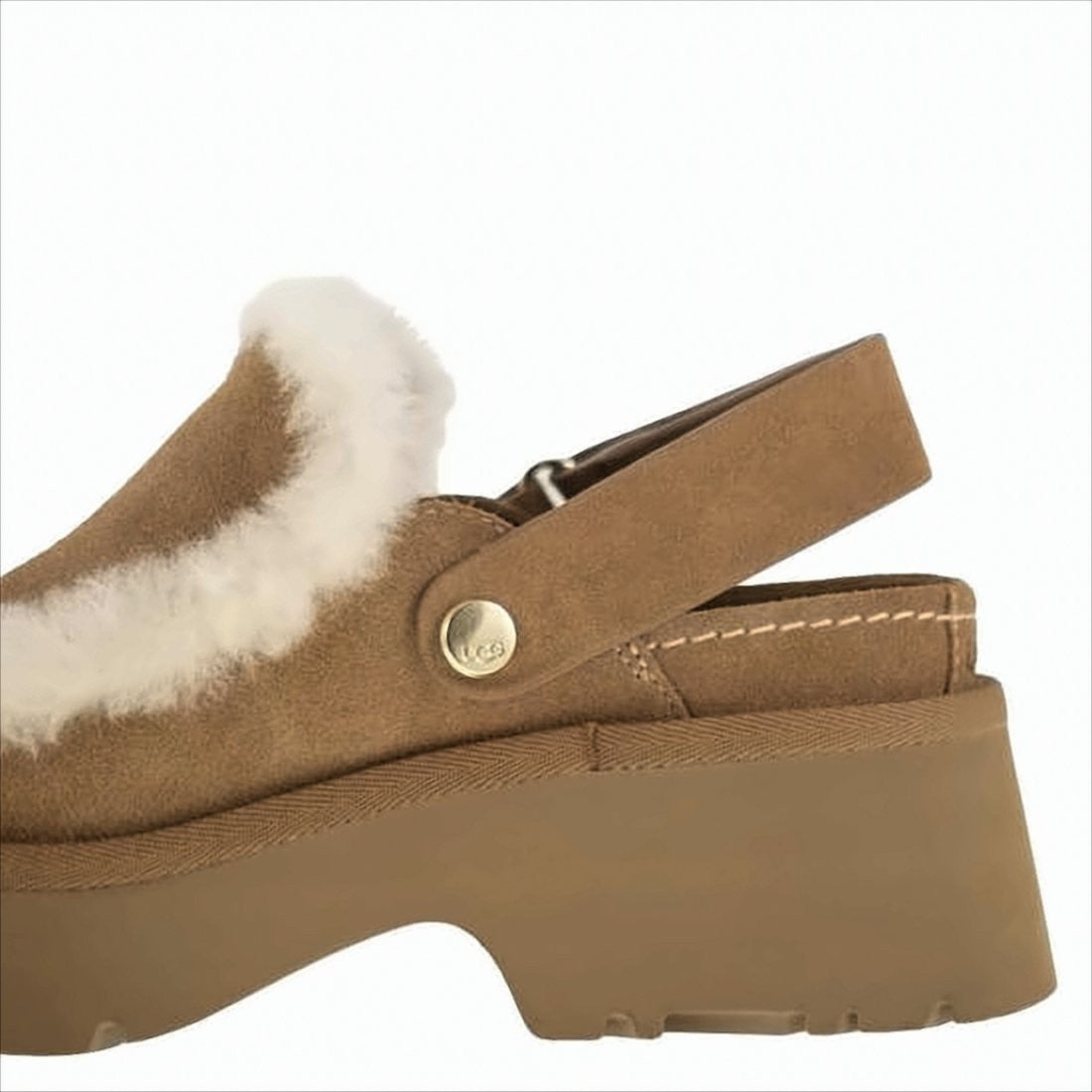 Suede Mules with Plush Trim and Adjustable Strap