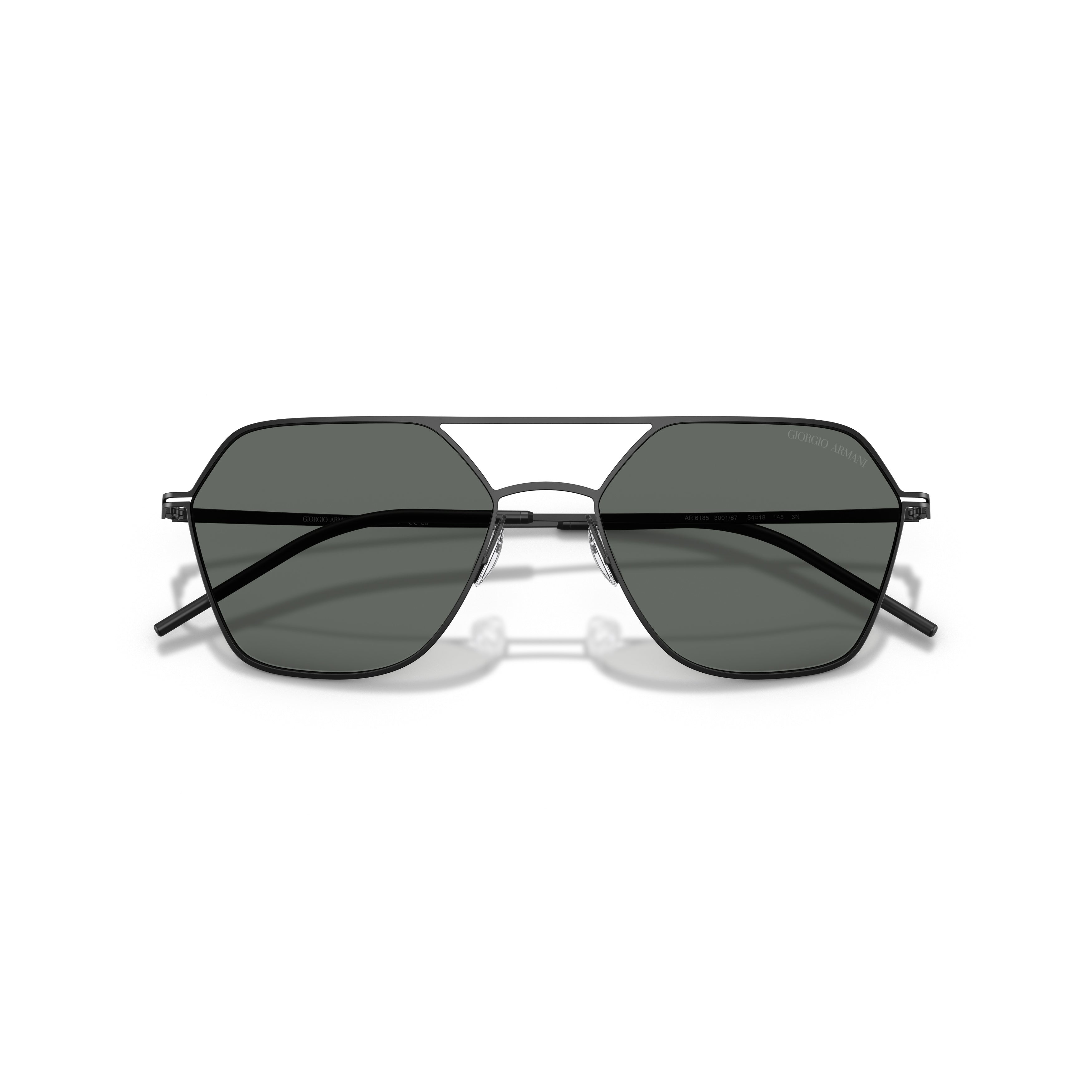 0ar6185 Geometric Metal Frame Sunglasses with Double Bridge Design