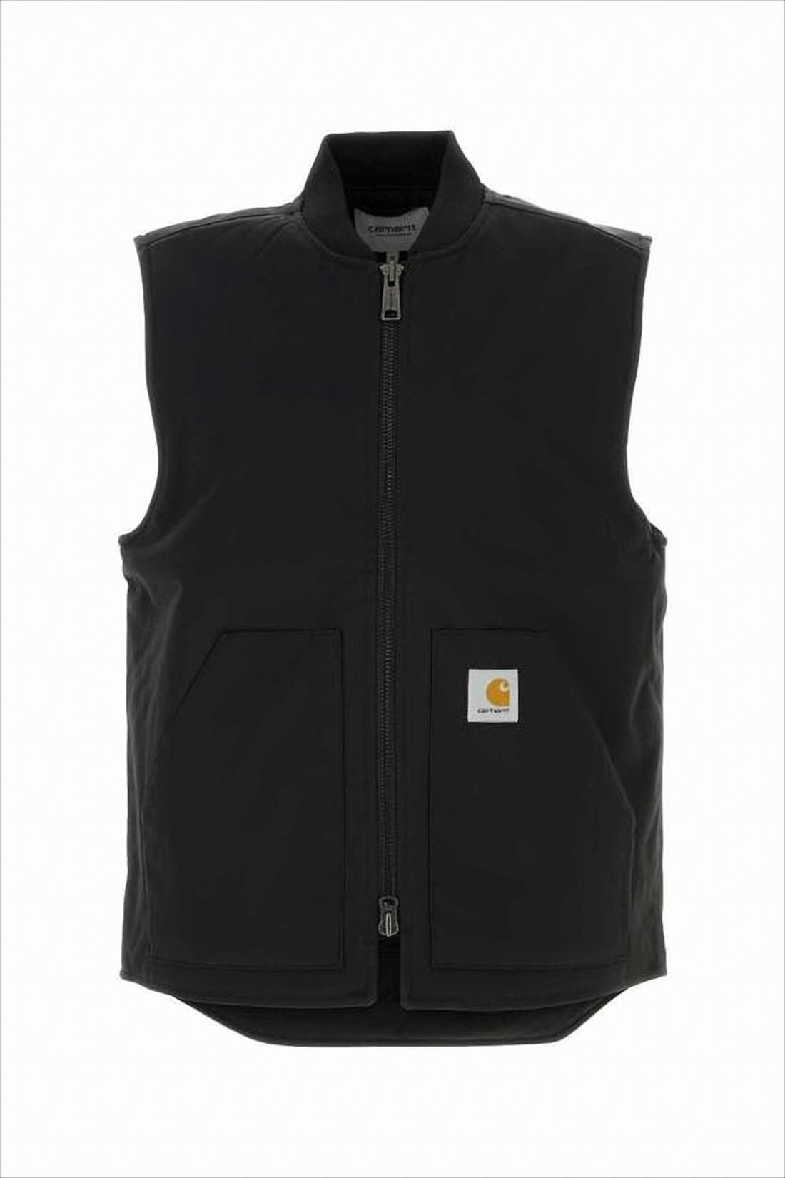 Black Sleeveless Vest With Front Zipper