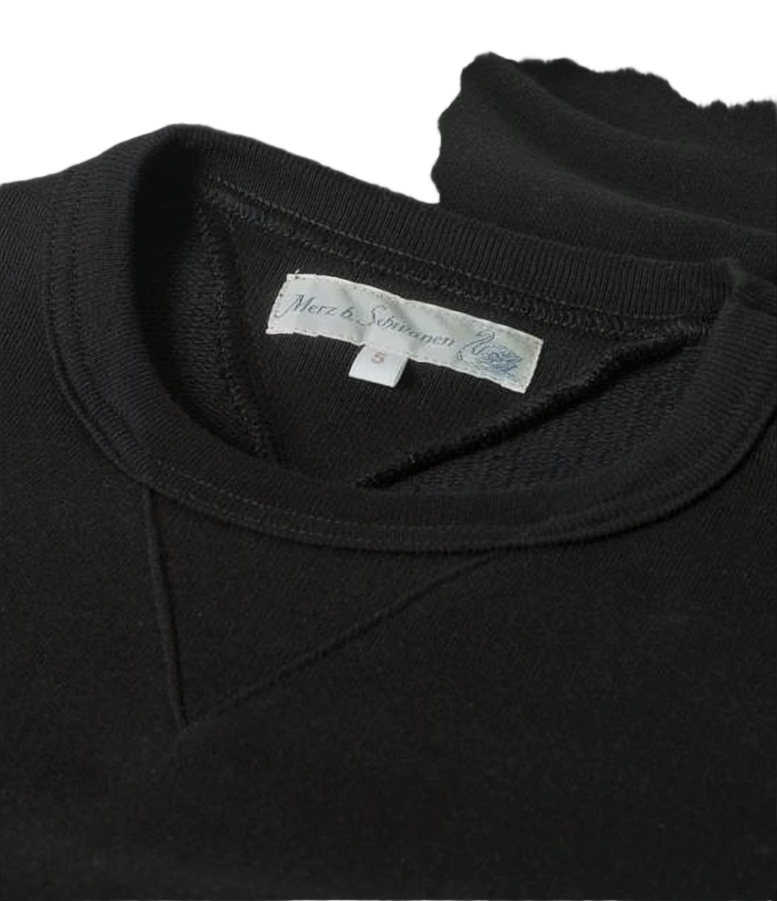 Classic Black Sweatshirt With V-Stitch Detail