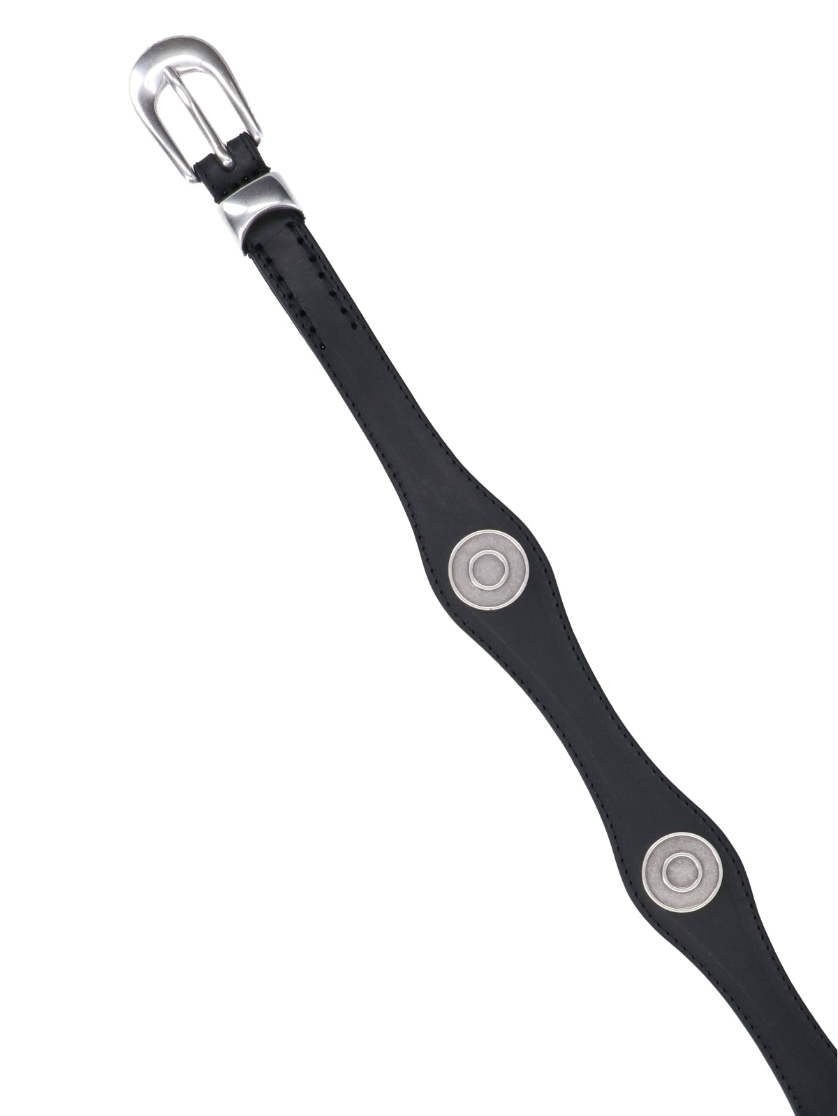Black Sleek Silver Buckle Belt