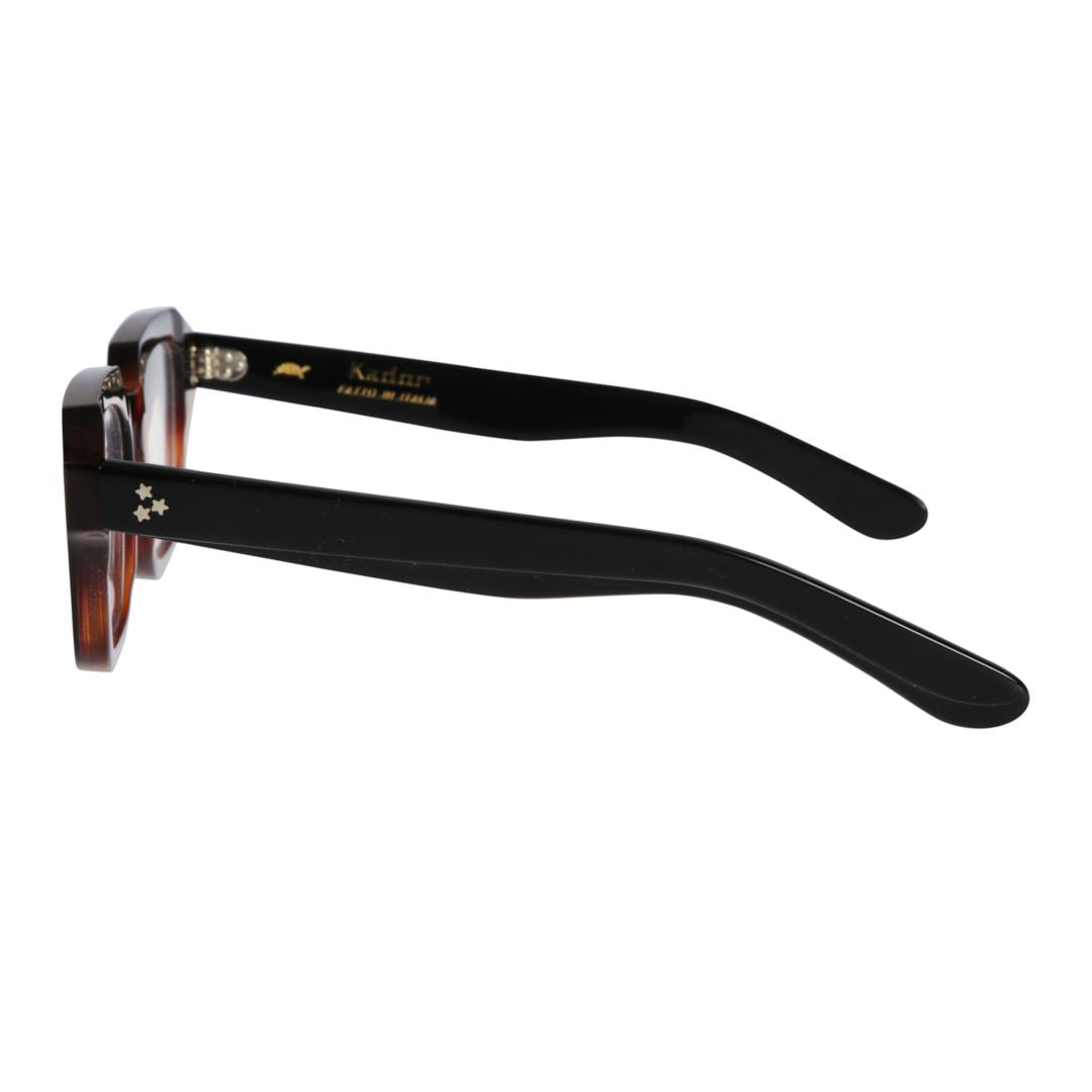 Smoke Geometric Tortoiseshell Sunglasses with Angular Bridge