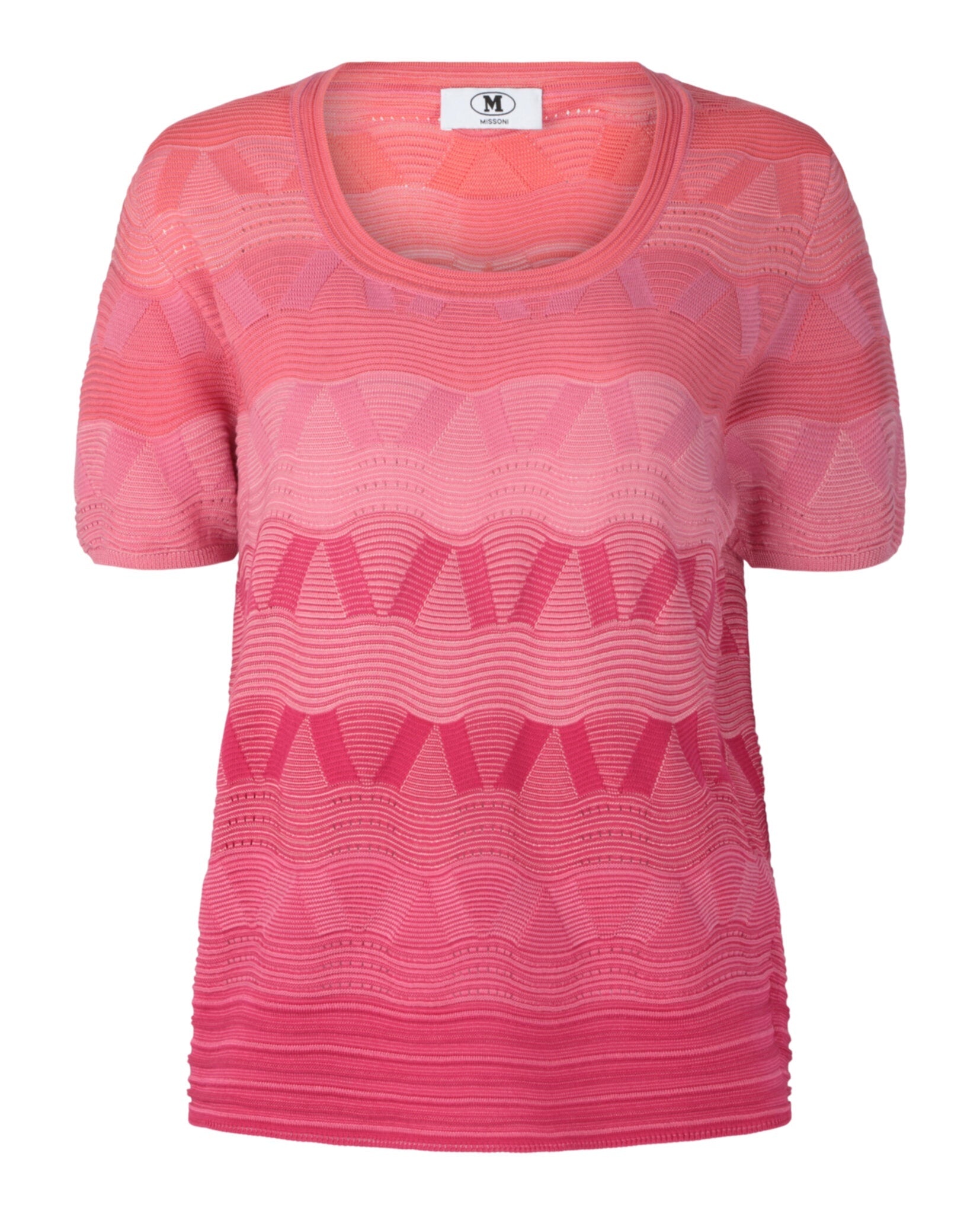 Wave-Pattern Knit Sweater