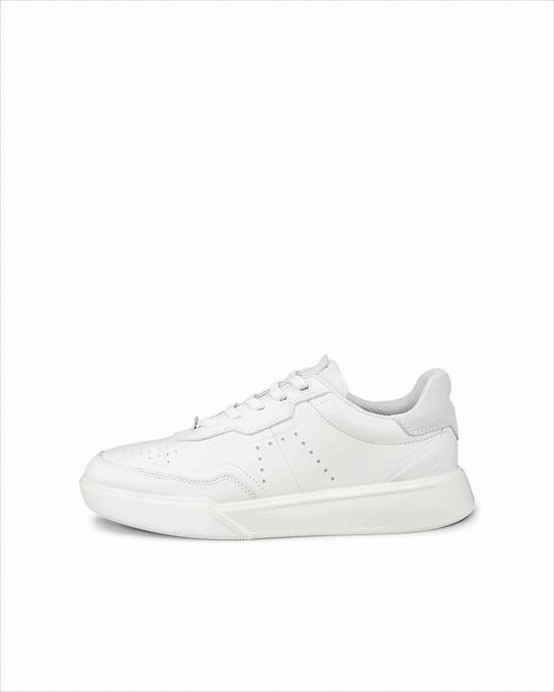 Minimalist White Sneakers with Perforated Detailing