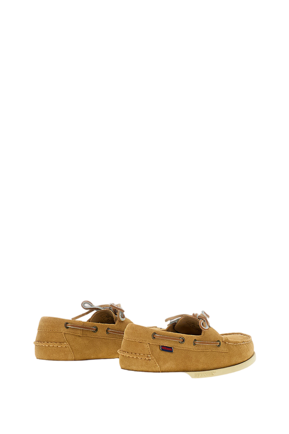 Beige Leather and Suede Boat Shoes with 360° Lacing