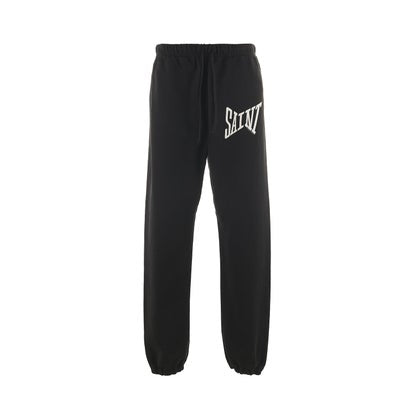 Relaxed Fit Black Jogger Pants With Graphic Print
