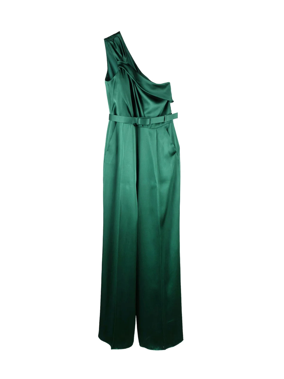 Green Gioire Acetate Viscose One-Shoulder Jumpsuit
