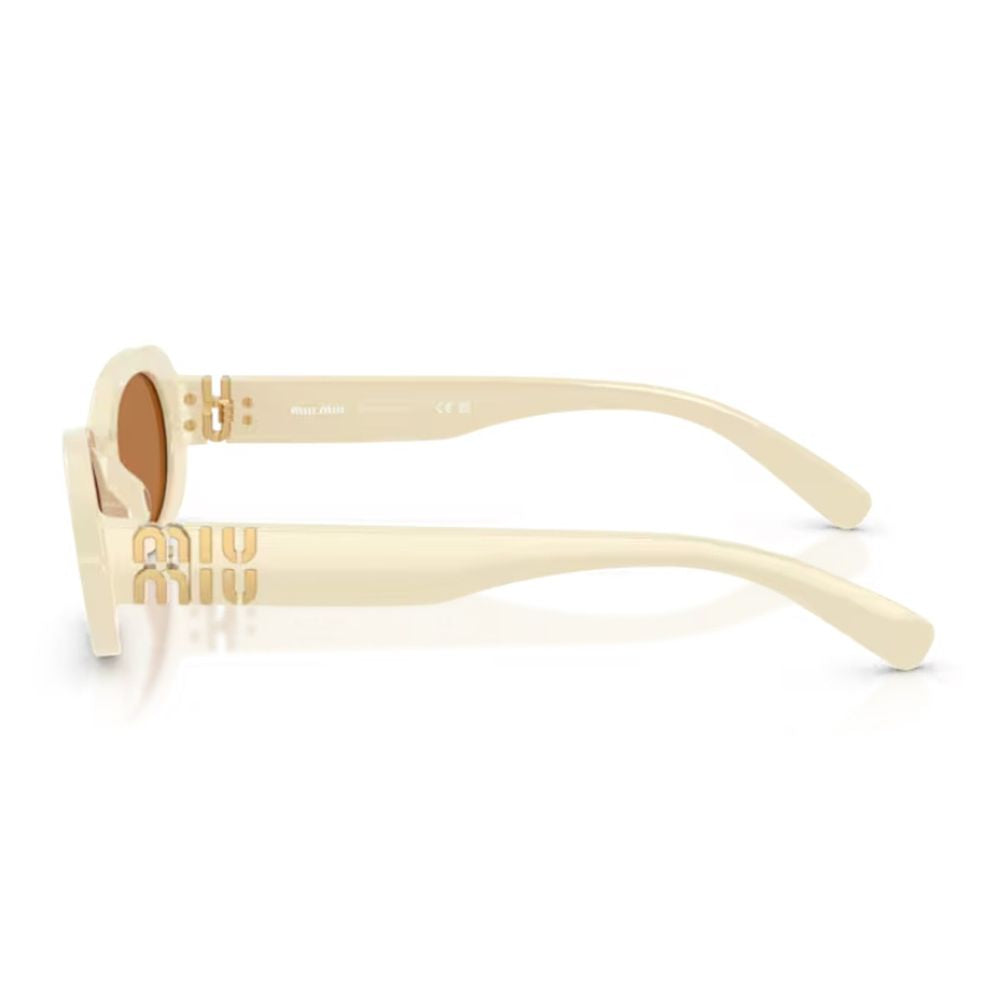 Bold Oversized Oval Sunglasses with Gold Logo Detail