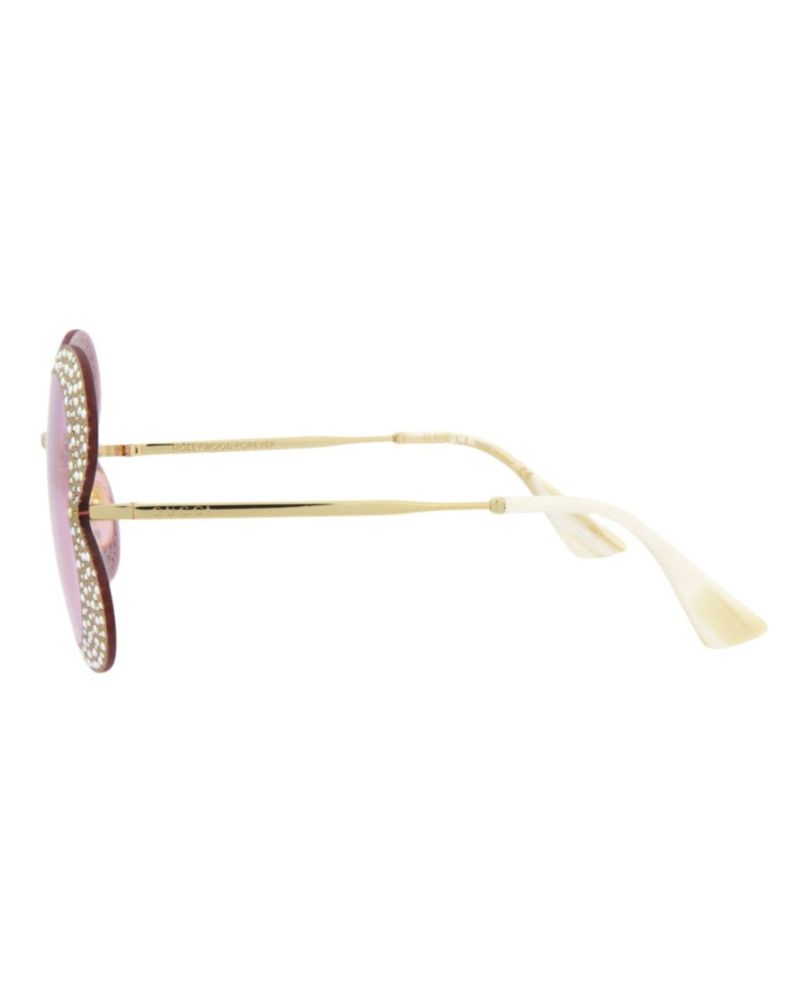 Cat Eye-Frame Metal Sunglasses