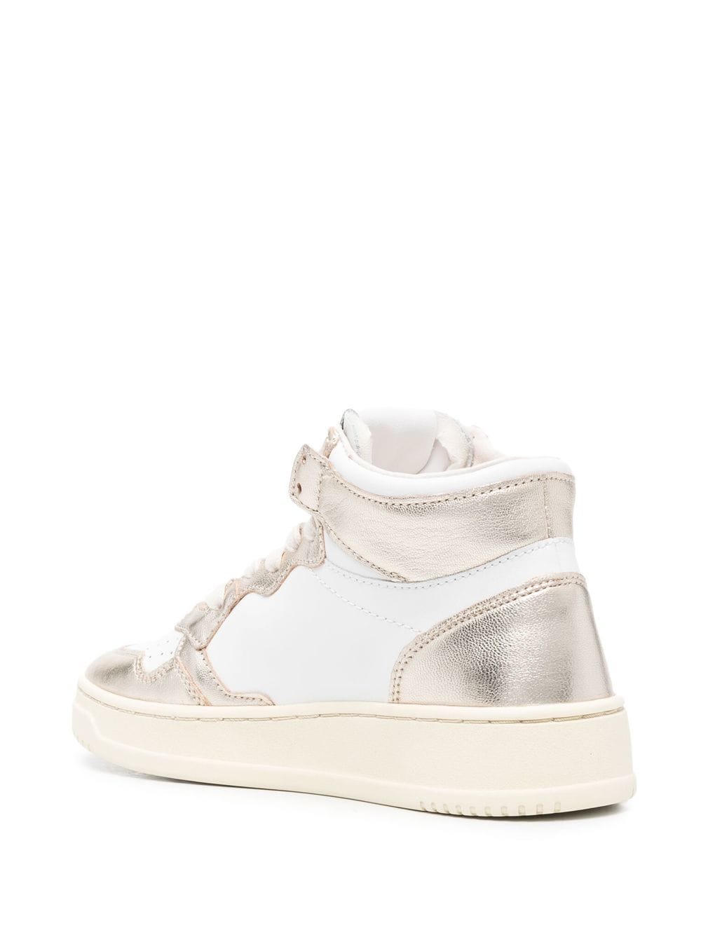 Panelled White Leather Sneakers