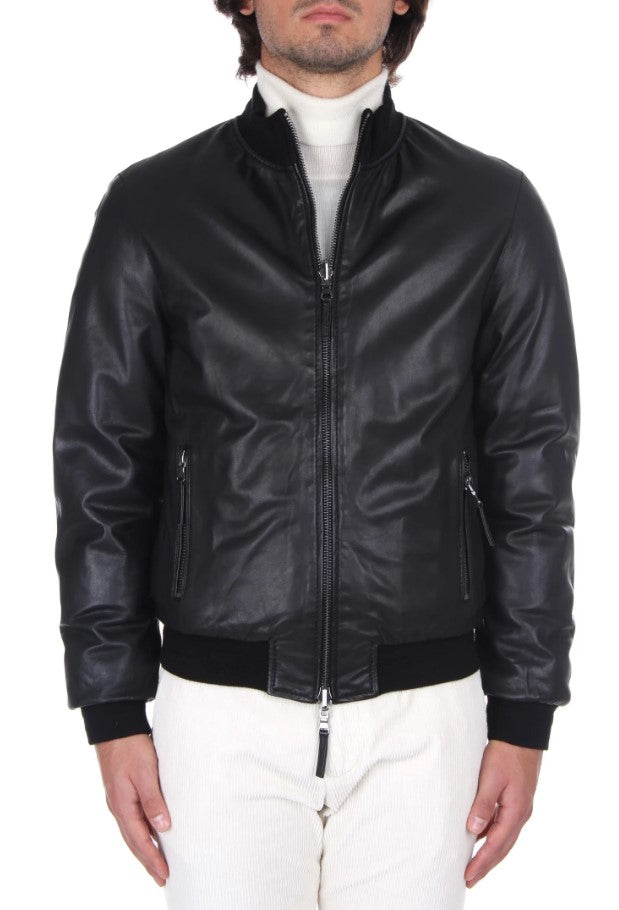 Reversible Black Leather Jacket