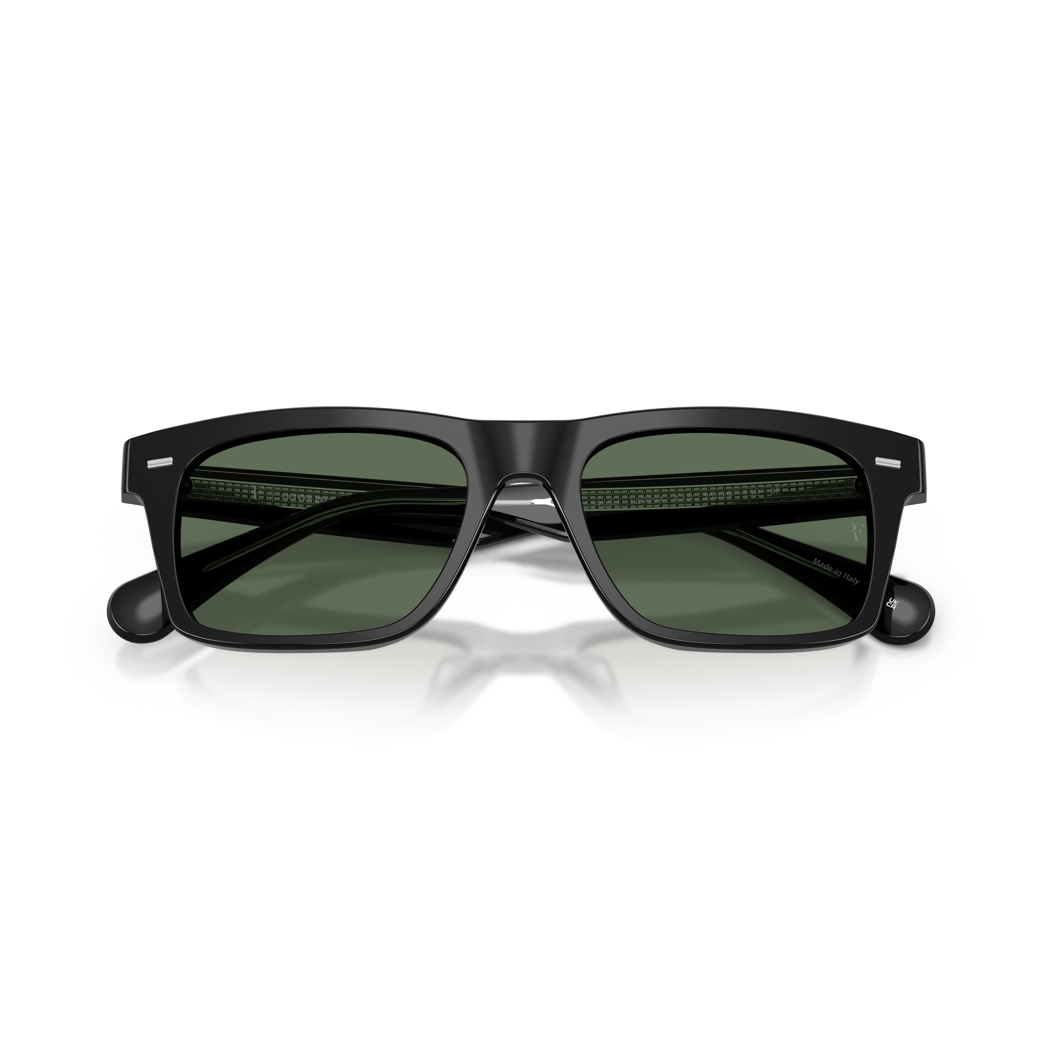0ov5596su Bold Rectangular Frame Sunglasses with Dark Green Lenses