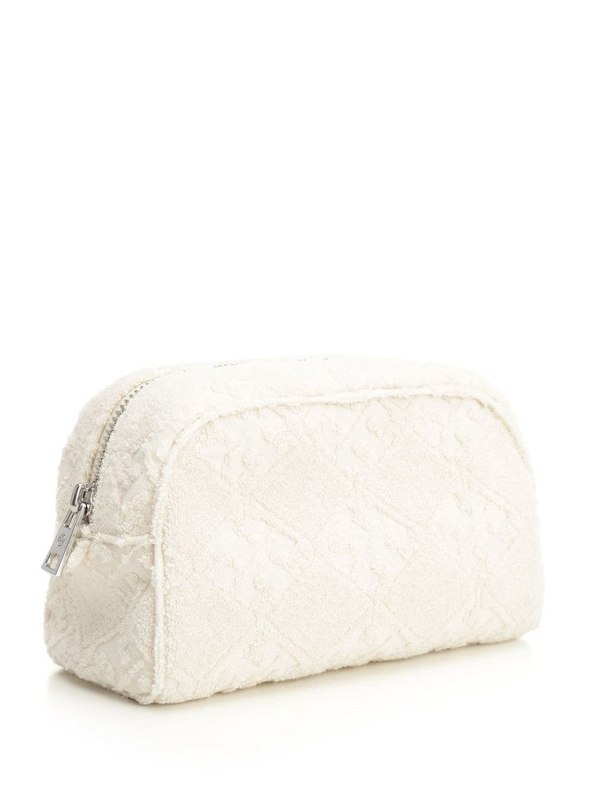 Textured White Bag With Zip Closure