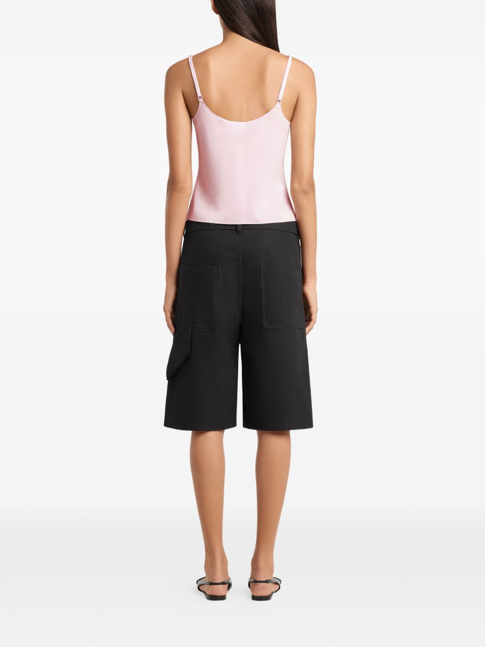 Cropped Tank Top with Adjustable Spaghetti Straps
