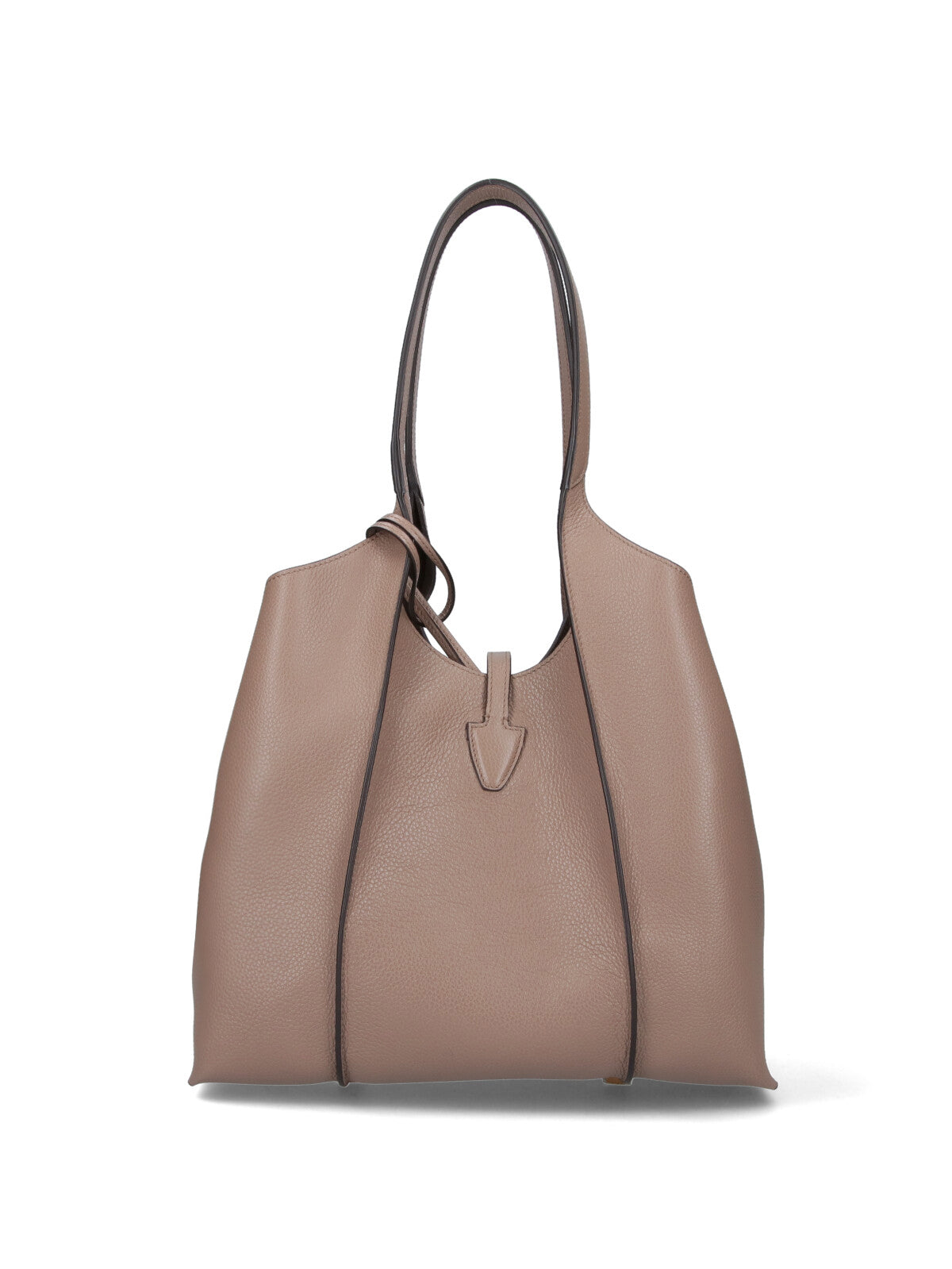 Taupe Leather Tote Bag
