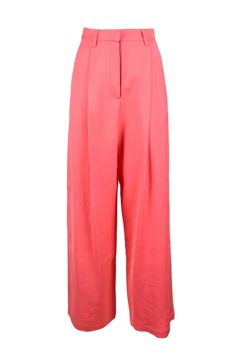 Wide-Leg High-Waist Trousers with Belt Loops