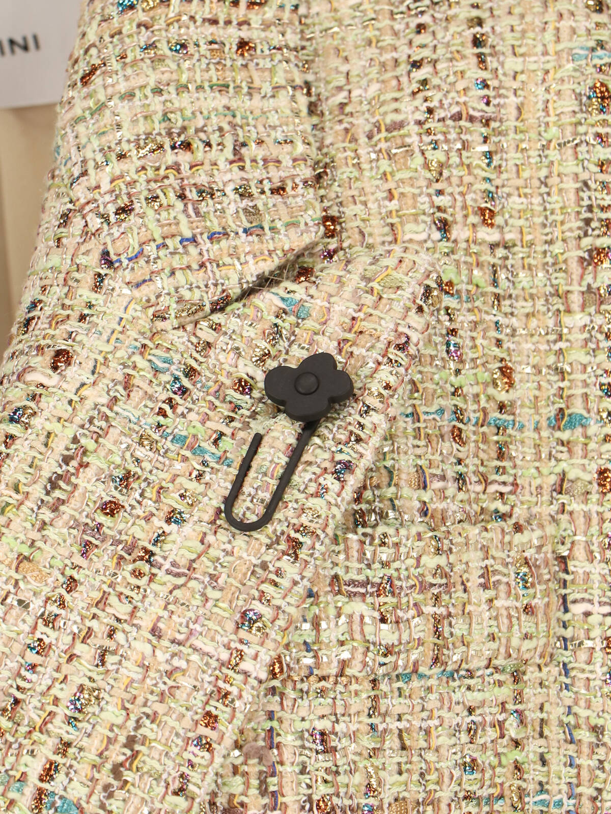 Double-Breasted Textured Tweed Jacket