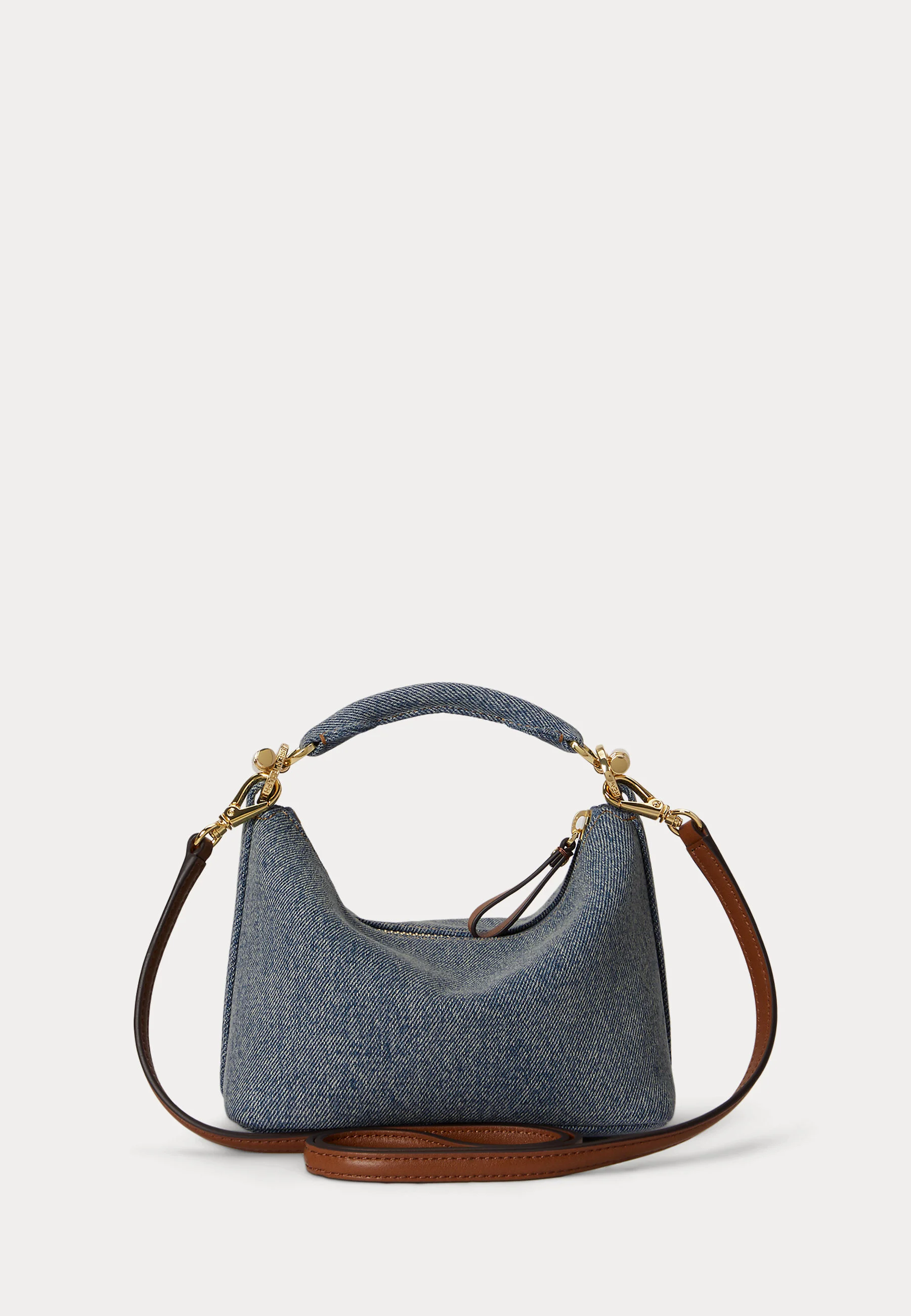 Slouchy Denim Handbag with Versatile Leather Straps