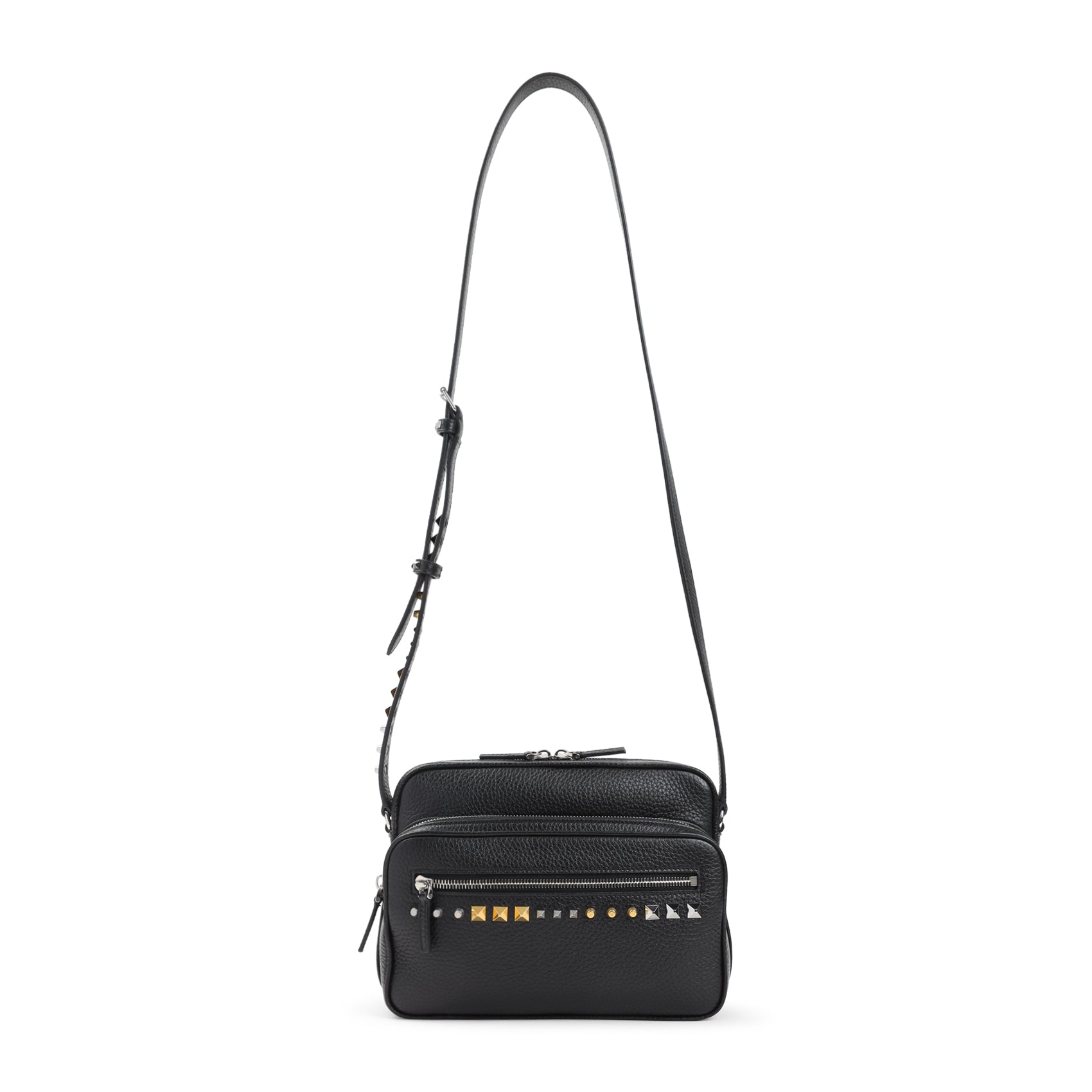 Rectangular Pebbled Leather Crossbody Bag