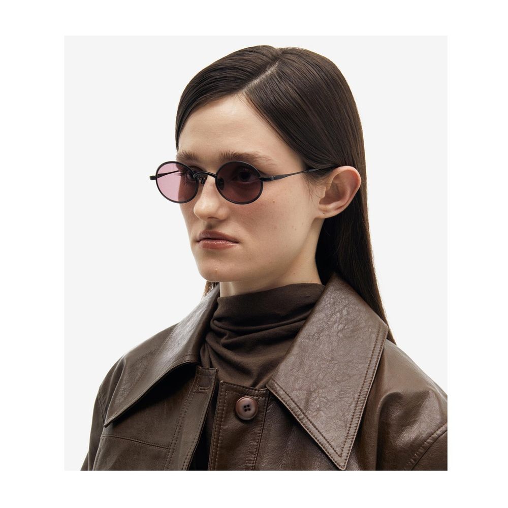 P11 Clcc7 Satin Black Titanium Oval Sunglasses