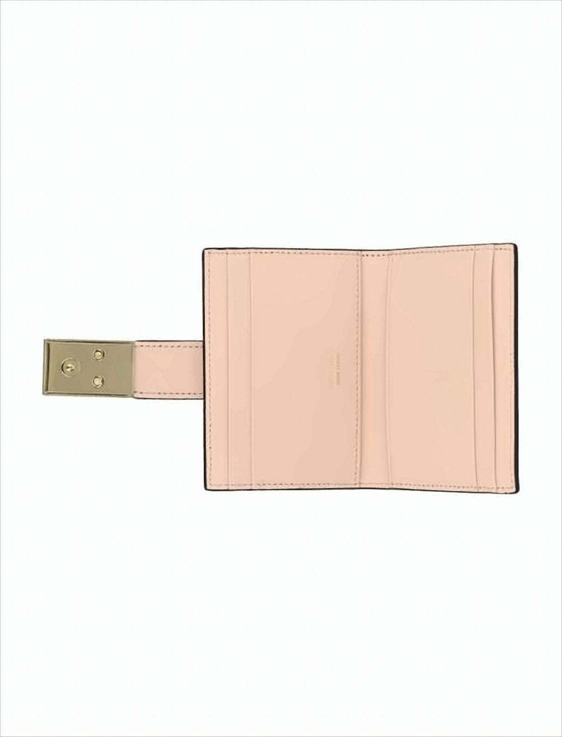 Rectangular Calf Leather Cardholder with Gold-tone Clasp