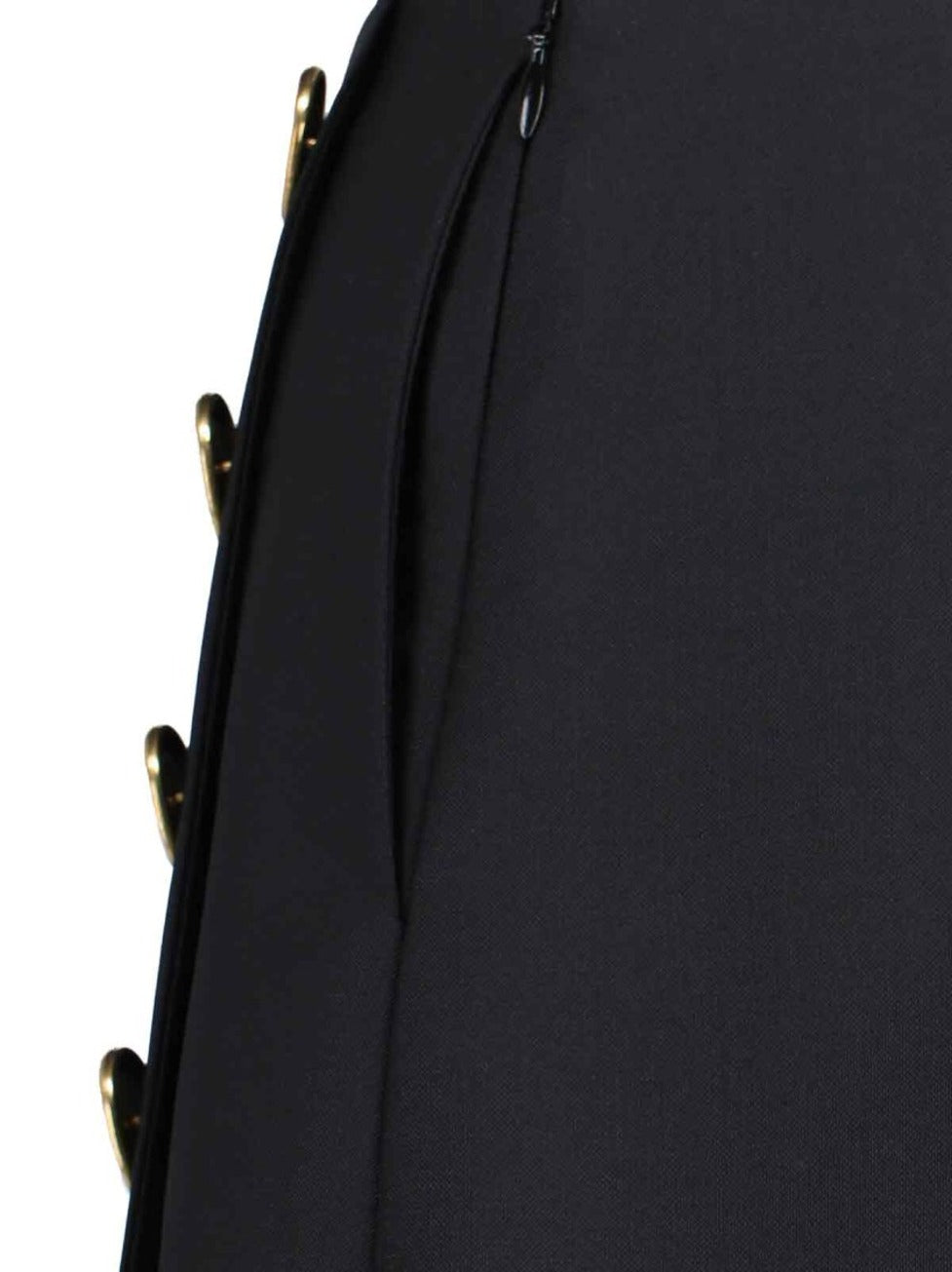 Asymmetrical High-Waisted Black Wool And Mohair Shorts