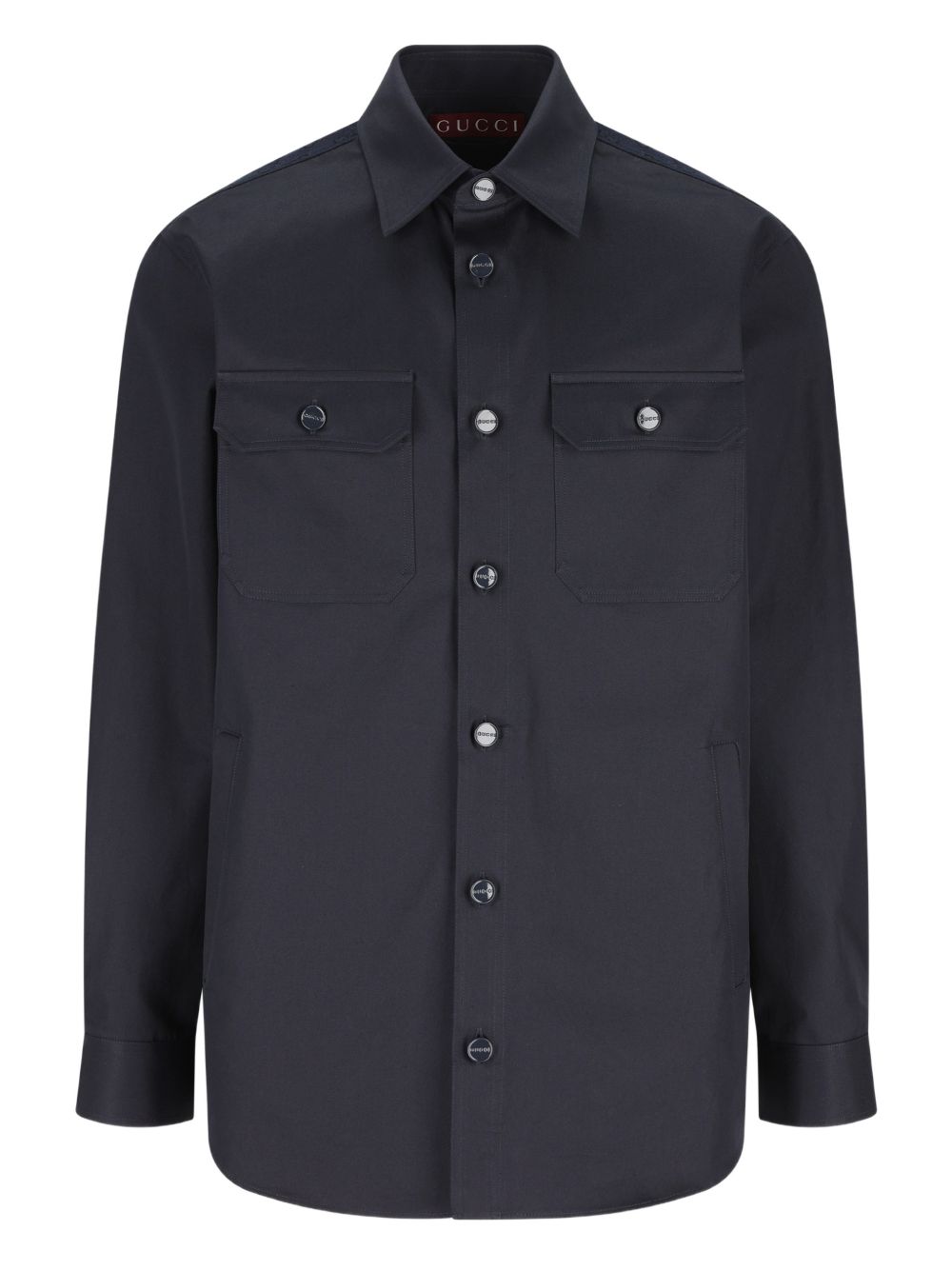 Structured Collar Button-Down Shirt With Chest Pockets