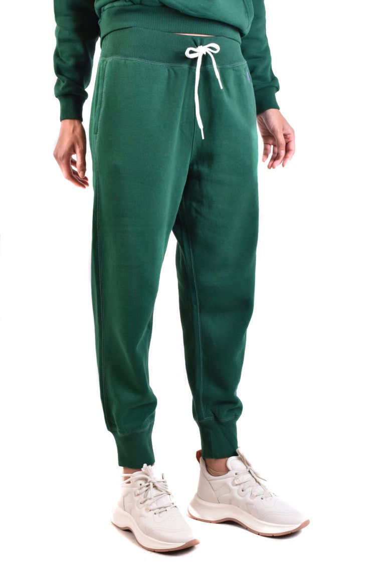 Green Track Pants With Relaxed Fit
