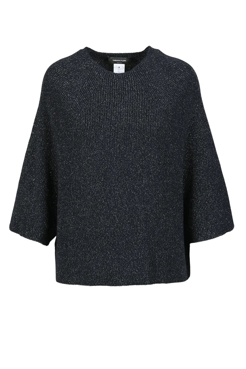 Cotton Viscose Polyester Sweater - Black