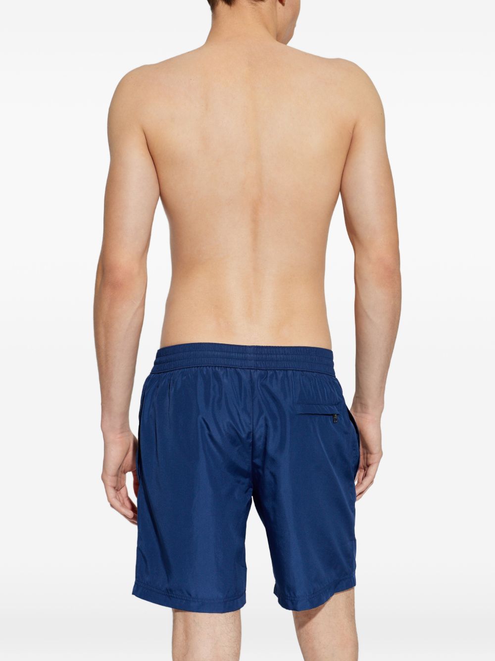 Deep Blue Elastic Waistband Swim Shorts