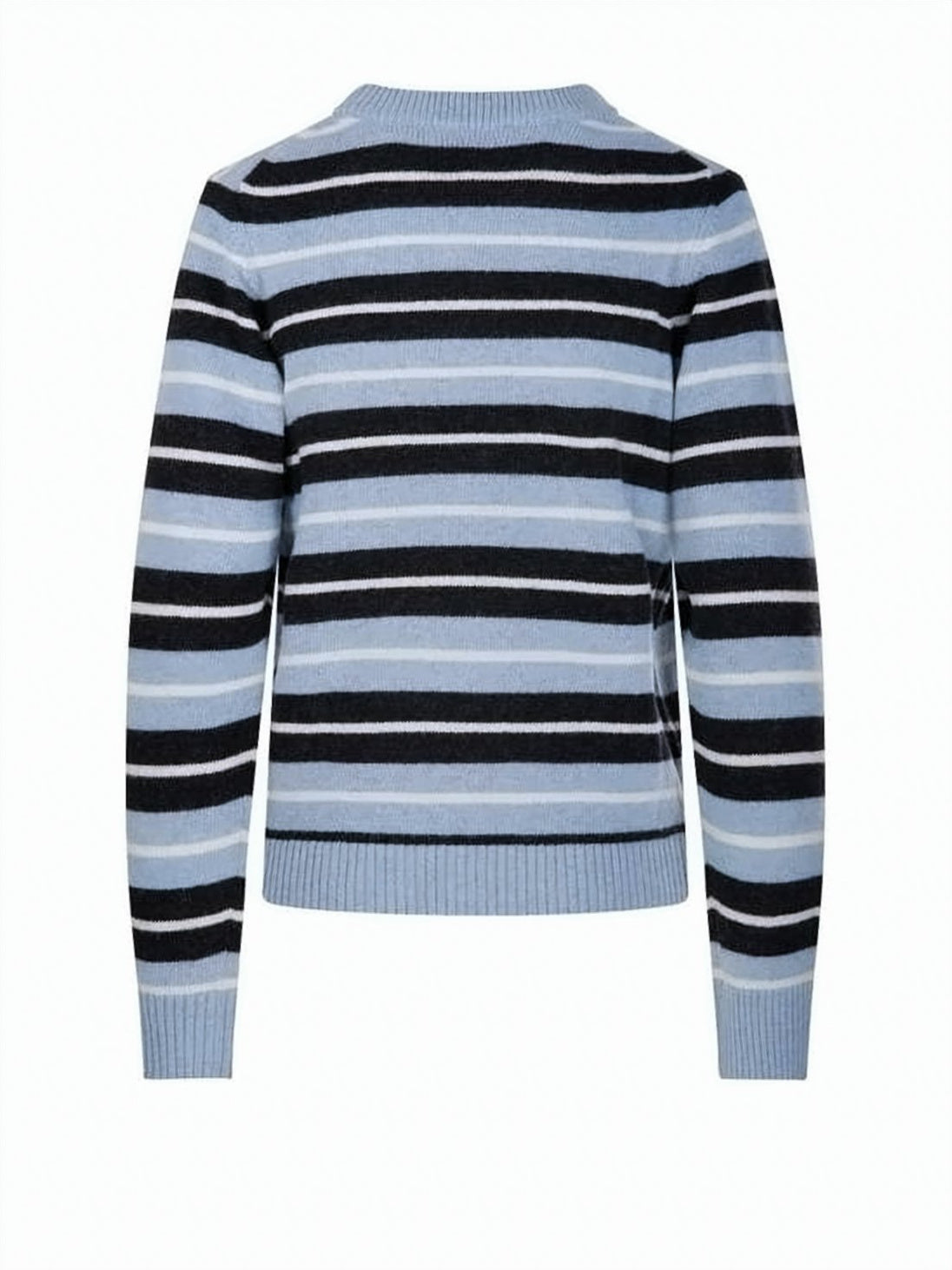 Horizontal Stripe Knit Sweater with Cat Graphic