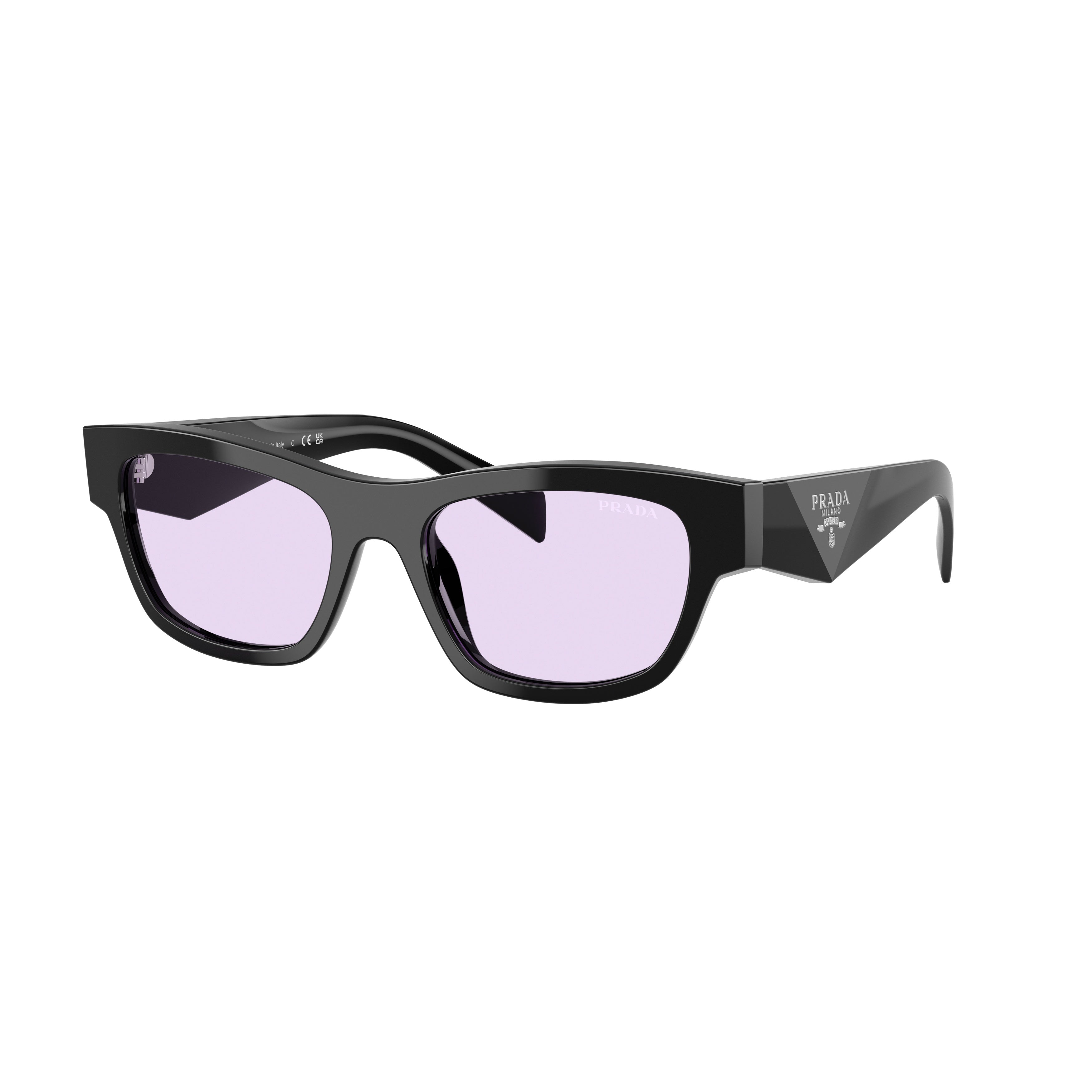0pr B09s Rectangular Black Acetate Sunglasses