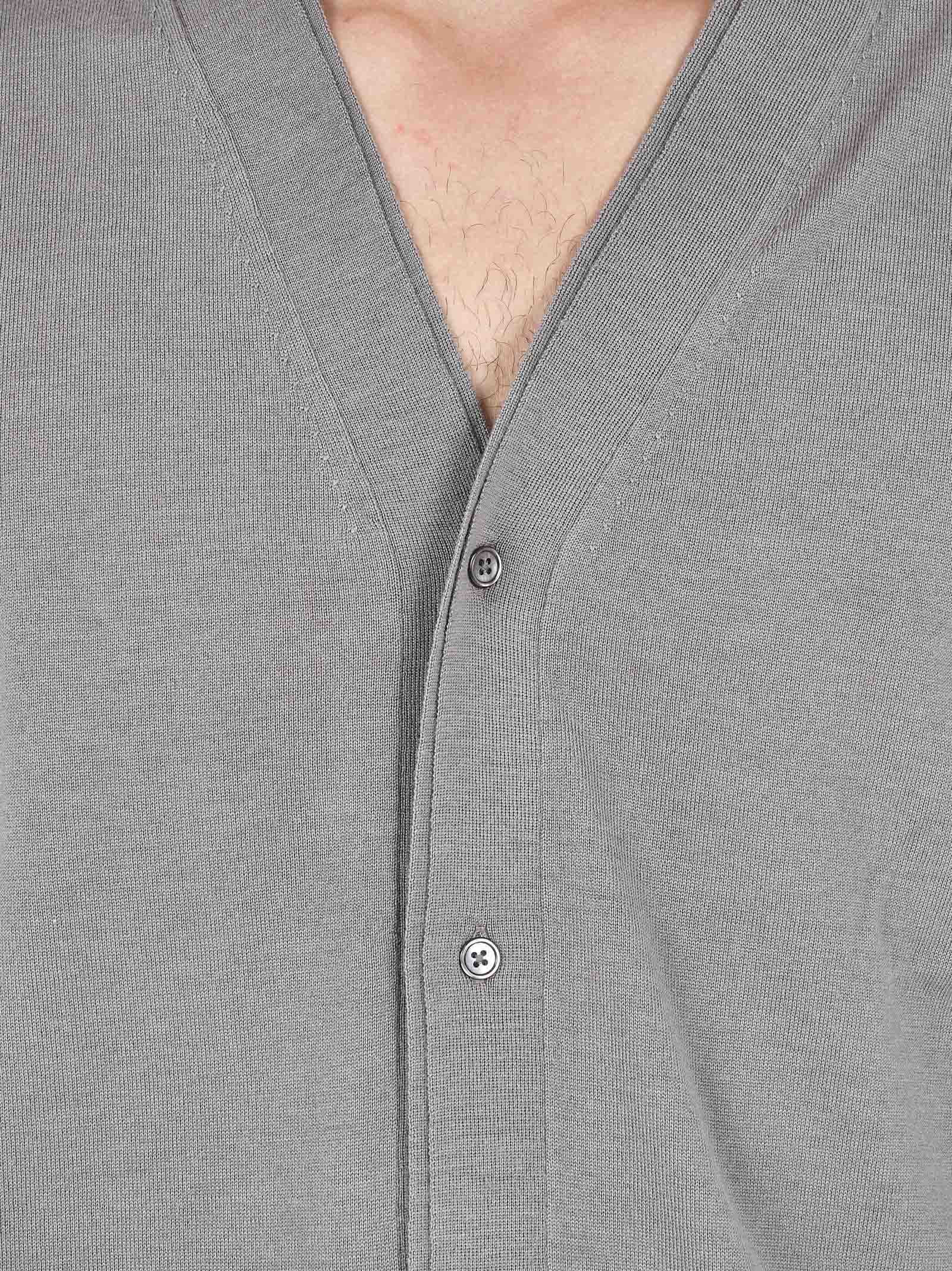Double-Collar Cardigan In Merino Wool