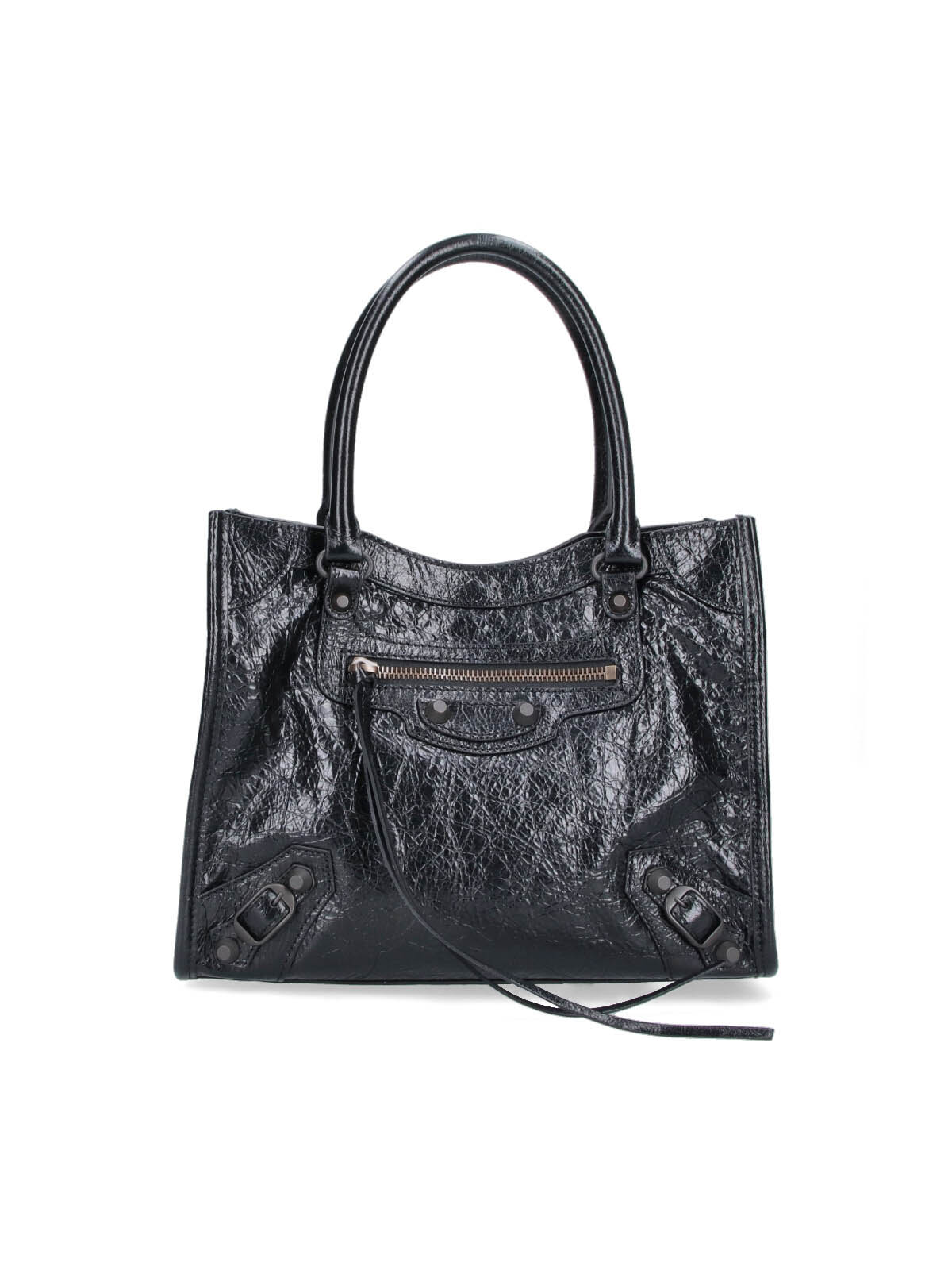 Black Rectangular Synthetic Leather Bag