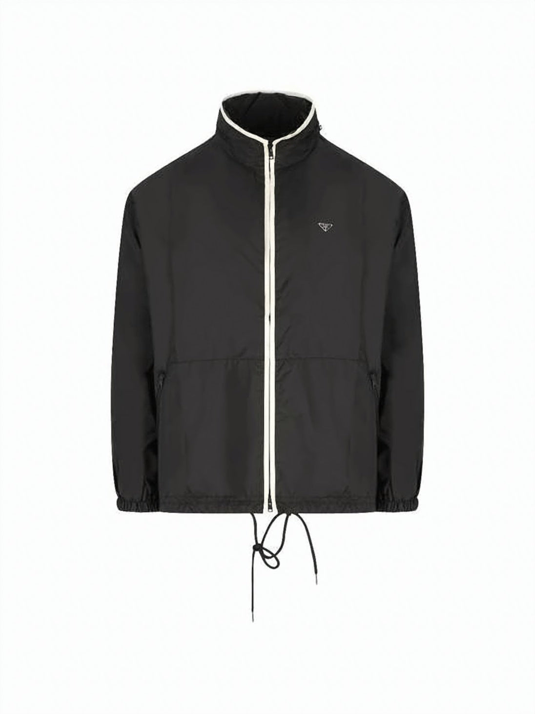 Cropped Jacket with High Collar