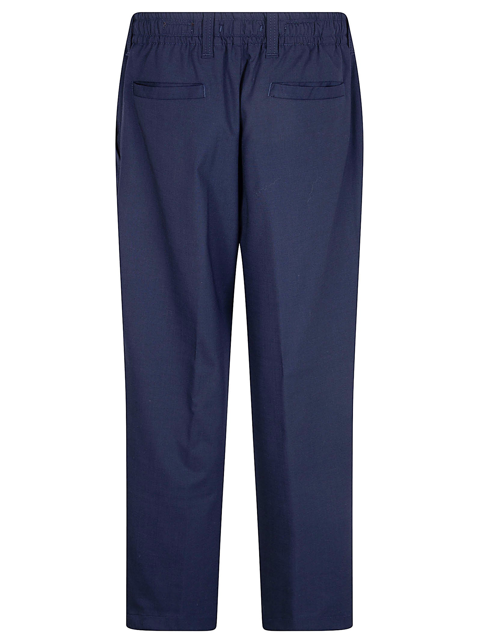 Straight-Leg Tailored Trousers with Front Button Closure and Structured Fabric