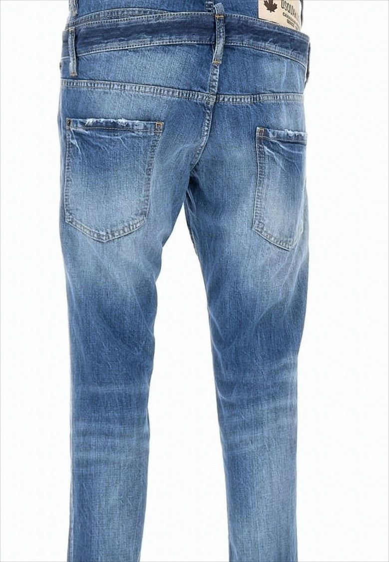 Slim-Fit Distressed Denim Jeans