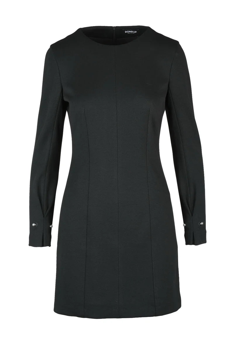Sheath Dress Jersey Stretch Zip - Black