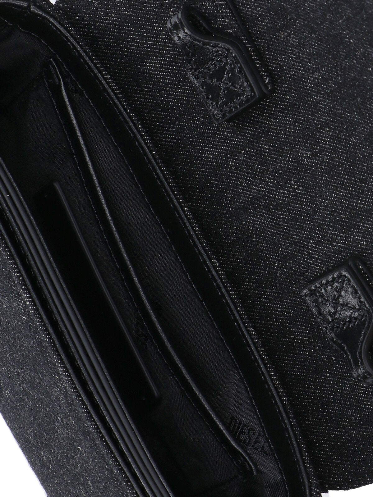 Black 1DR Cotton Denim Shoulder Bag