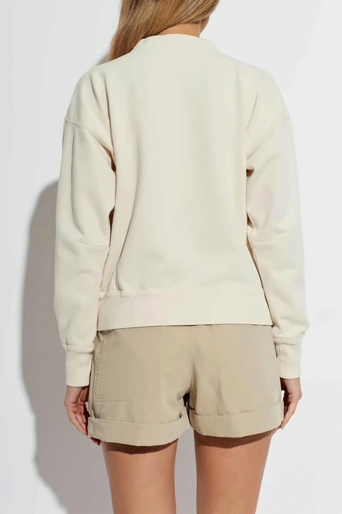 White Relaxed Fit Cotton Polyester Sweatshirt