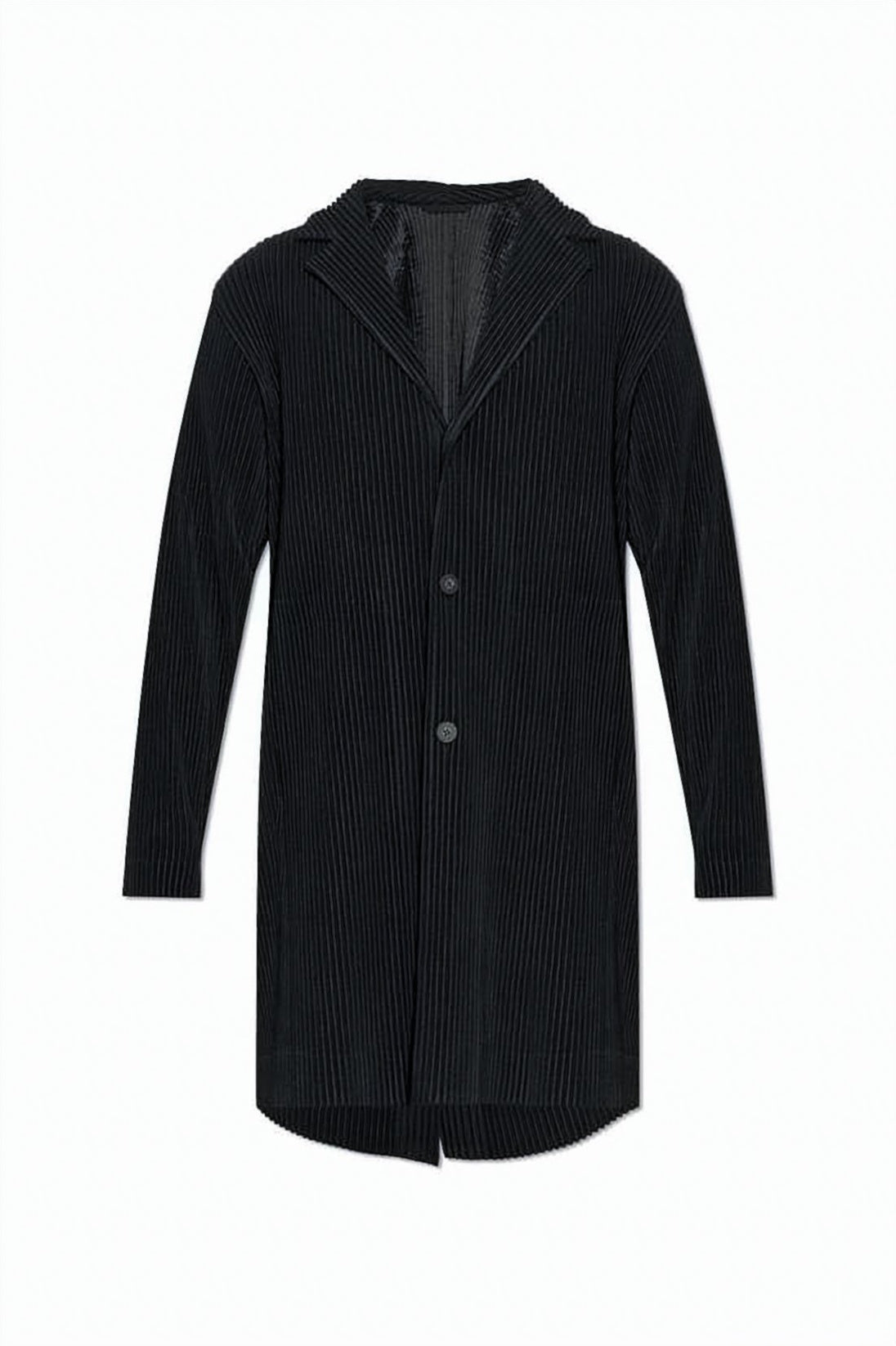 Pleated Texture Issey Miyake Coat with Notched Collar