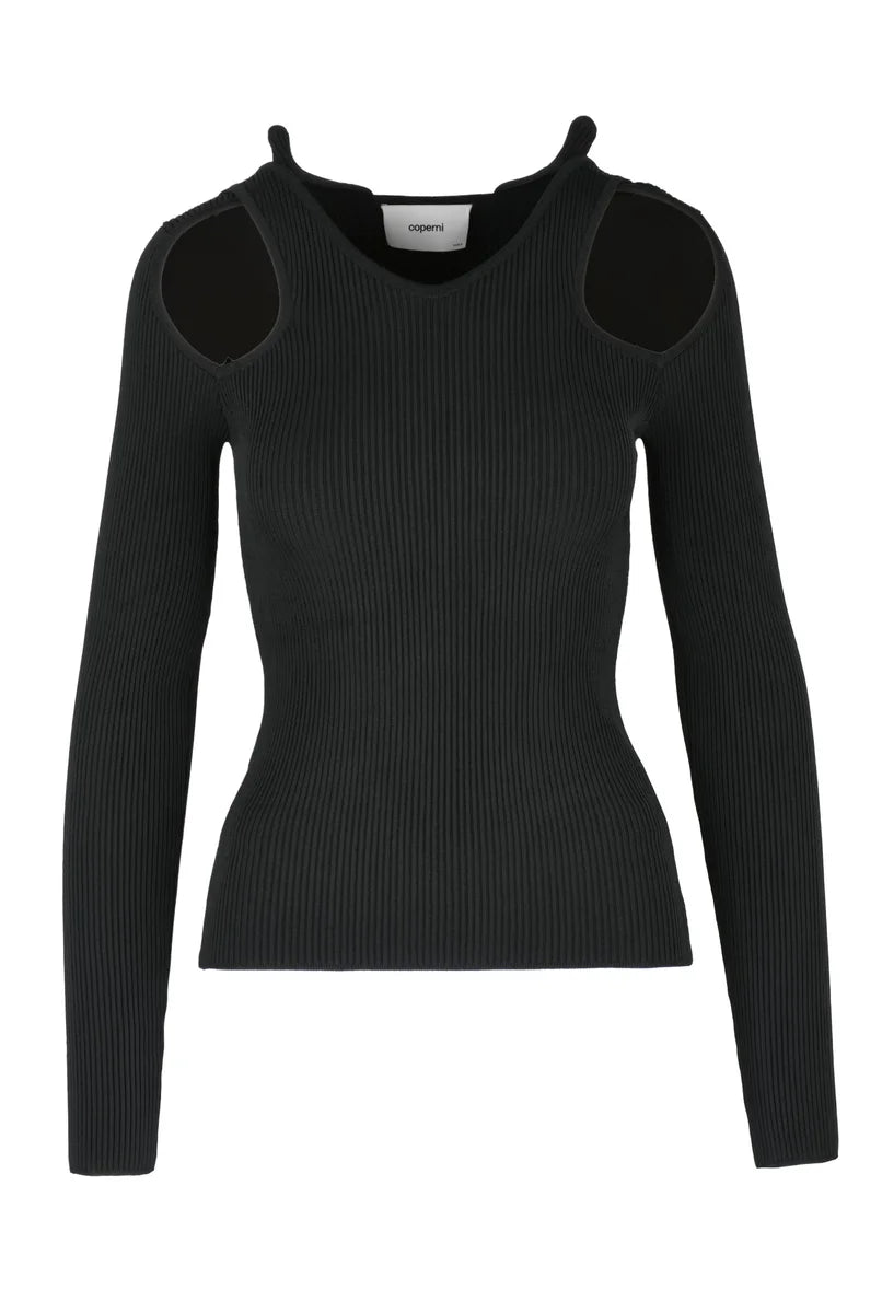 Ribbed Knit Top - Black