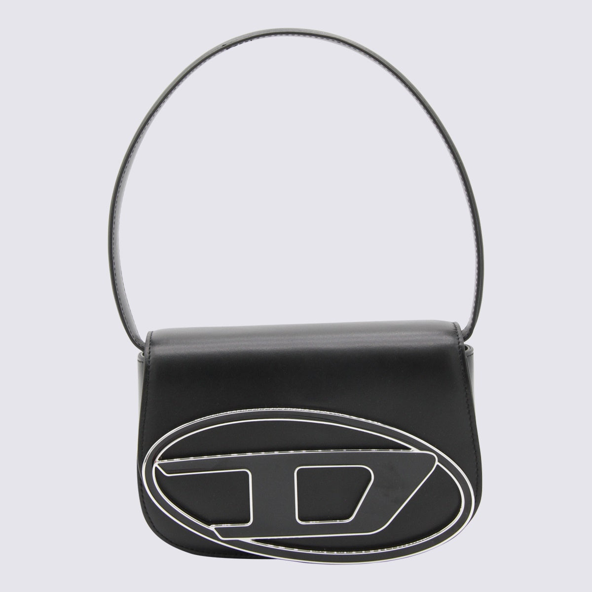 1DR Black Leather Shoulder Bag