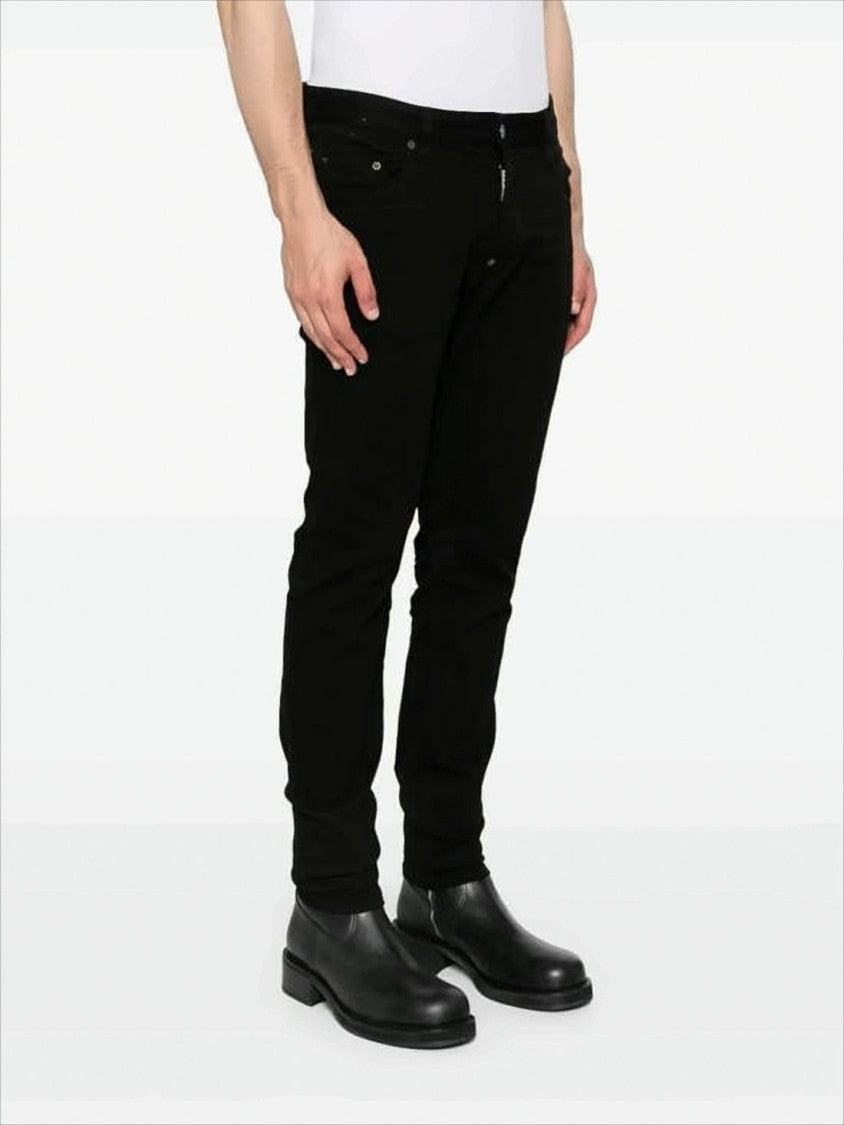 Slim-Fit Black Denim Pants