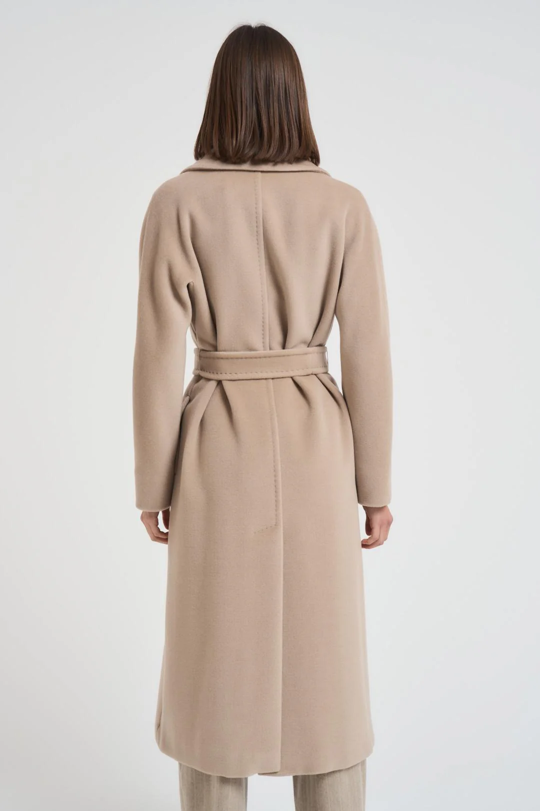 Classic Long Coat With Wide Notched Collar