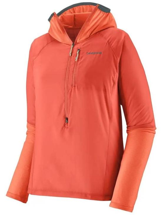 Vibrant Orange Half-Zip Jacket with Hood