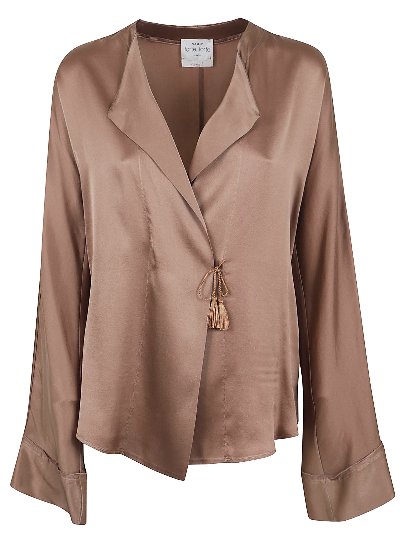 Silk Shirt With Delicate Tassel Ties