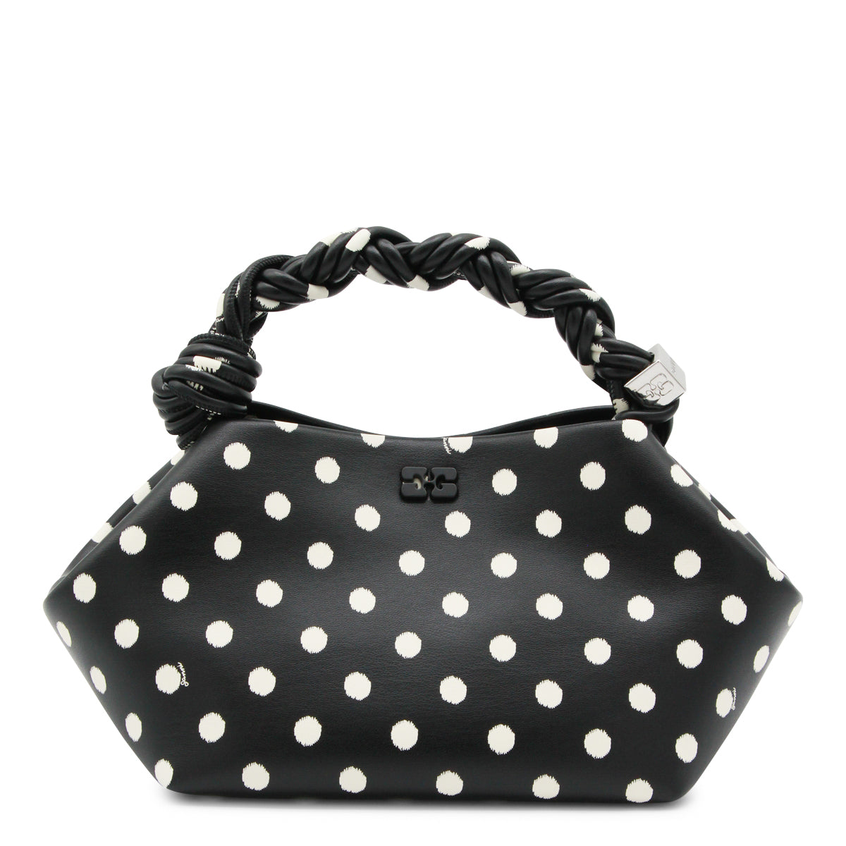 Black Recycled Leather Top Handle Bag