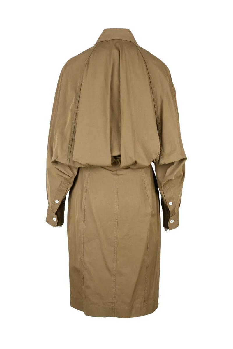 Chemise Dress Cotton/Viscose - Brown