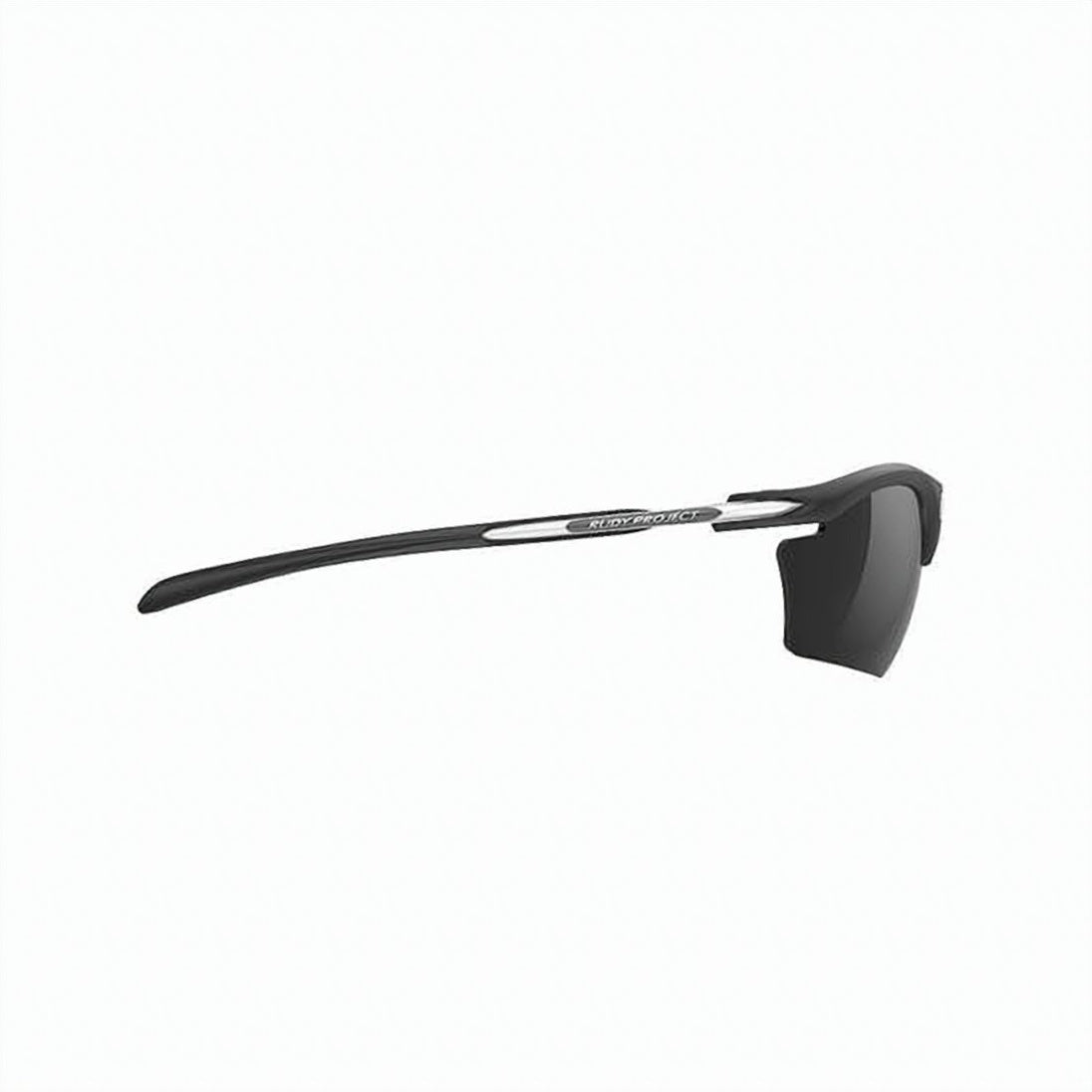 Wraparound Black Sunglasses with Semi-Rimless Frame